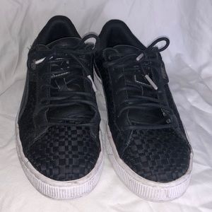 Black Puma Basket Shoes